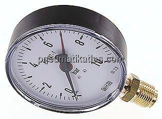 Manometer senkrecht, 100mm, 0 - 10 bar