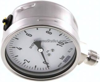 Chemie-Manometer senkrecht, 100mm, 0 - 10 bar
