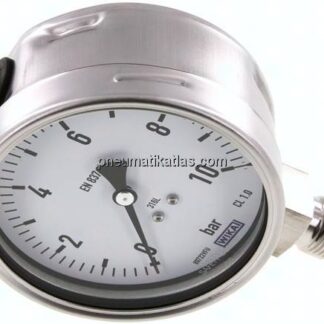 Chemie-Manometer senkrecht, 100mm, 0 - 10 bar