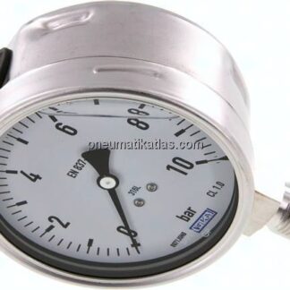 Chemie-Glycerin-Manometer senkrecht,100mm, 0 - 10 bar