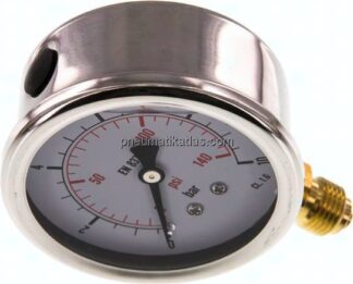 Glycerin-Manometer senkrecht (CrNi/Ms), 63mm, 0 - 10 bar