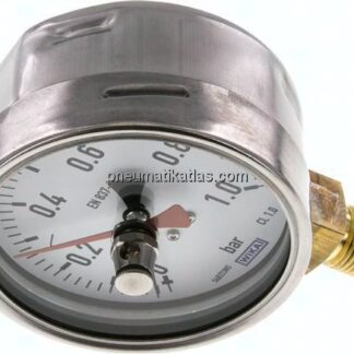 Manometer senkrecht (CrNi/Ms), 100mm, 0 - 1 bar