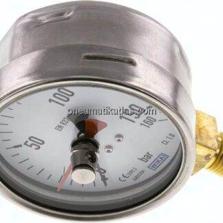 Manometer senkrecht (CrNi/Ms), 100mm, 0 - 160 bar