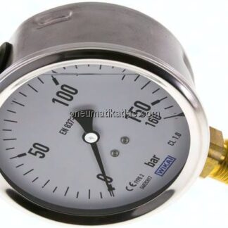 Glycerin-Manometer senkrecht (CrNi/Ms),100mm, 0 - 160 bar