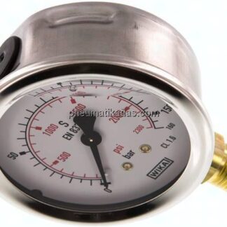 Glycerin-Manometer senkrecht (CrNi/Ms), 63mm, 0 - 160 bar