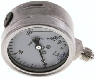 Chemie-Glycerin-Manometer senkrecht, 63mm, 0 - 160 bar