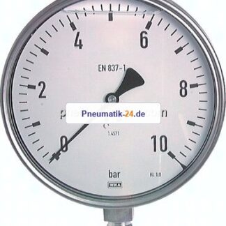 Chemie-Glycerin-Manometer senkrecht,160mm, 0 - 100 bar