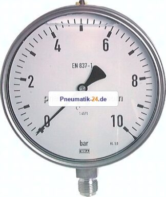 Chemie-Glycerin-Manometer senkrecht,160mm, 0 - 100 bar