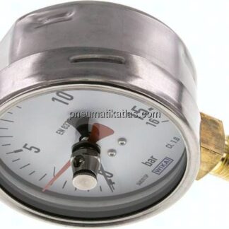 Manometer senkrecht (CrNi/Ms), 100mm, 0 - 16 bar