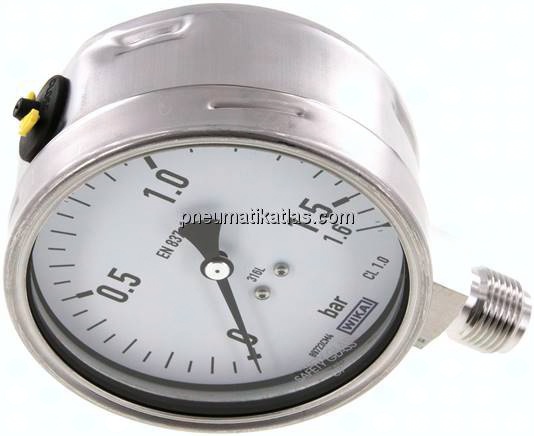 Chemie-Manometer senkrecht, 100mm, 0 - 1,6 bar