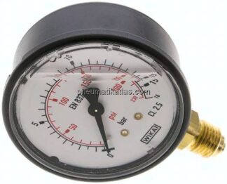 Glycerin-Manometer senkrecht (KU/Ms), 63mm, 0 - 16 bar