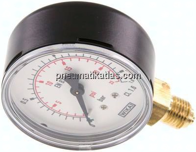Manometer senkrecht (ST/Ms), 63mm, 0 - 1,6 bar, G 1/4"