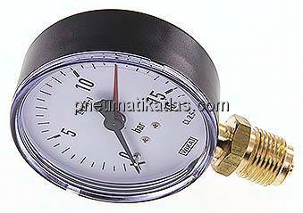 Manometer senkrecht, 80mm, 0 - 16 bar
