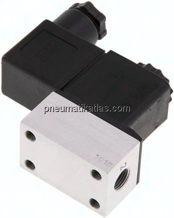 3/2-Wege Magnetventil, G 1/8", 12 V DC, Federrückstellung (NC)