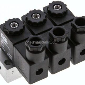 3/2-Wege Magnetventil, G 1/8", geschlossen (NC), 3-fach, 24 V DC