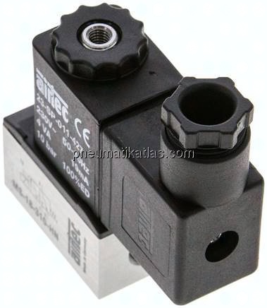 3/2-Wege Magnetventil, G 1/8", 230 V AC, Federrückstellung (NC)