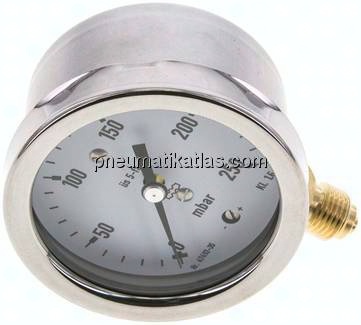 Manometer senkrecht 63mm, 0 - 250 mbar, G 1/4"