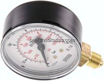 Manometer senkrecht (ST/Ms), 63mm, 0 - 250 bar, G 1/4"