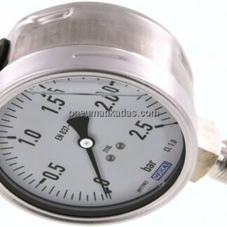 Chemie-Glycerin-Manometer senkrecht,100mm, 0 - 2,5 bar