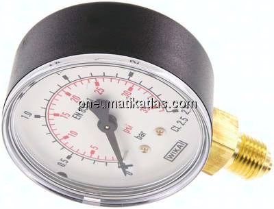 Manometer senkrecht (KU/Ms), 63mm, 0 - 2,5 bar, G 1/4"
