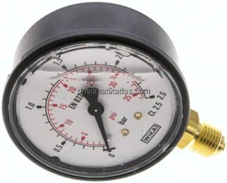 Glycerin-Manometer senkrecht (KU/Ms), 63mm, 0 - 2,5 bar