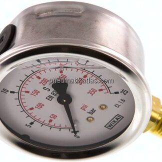Glycerin-Manometer senkrecht (CrNi/Ms), 63mm, 0 - 25 bar