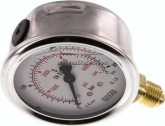 Glycerin-Manometer senkrecht (CrNi/Ms), 63mm, 0 - 315 bar