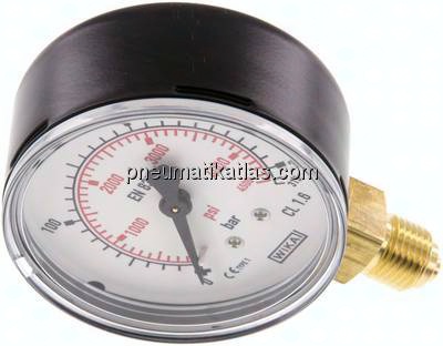 Manometer senkrecht (ST/Ms), 63mm, 0 - 315 bar, G 1/4"