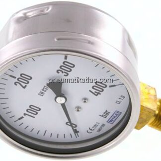 Manometer senkrecht (CrNi/Ms), 100mm, 0 - 400 bar