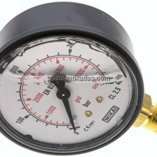 Glycerin-Manometer senkrecht (KU/Ms), 63mm, 0 - 400 bar