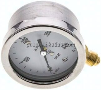 Manometer senkrecht 63mm, 0 - 400 mbar, G 1/4"