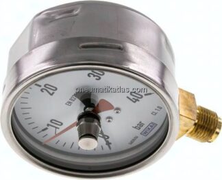 Manometer senkrecht (CrNi/Ms), 100mm, 0 - 40 bar