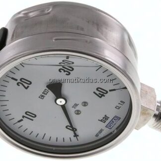 Chemie-Glycerin-Manometer senkrecht,100mm, 0 - 40 bar