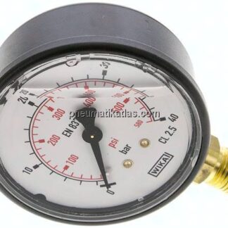 Glycerin-Manometer senkrecht (KU/Ms), 63mm, 0 - 40 bar