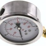 Glycerin-Manometer senkrecht (CrNi/Ms), 63mm, 0 - 40 bar