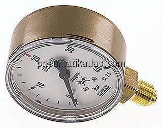 Schweißtechnik-Manometer 63mm, 0 - 40 bar, Sauerstoff (O2)