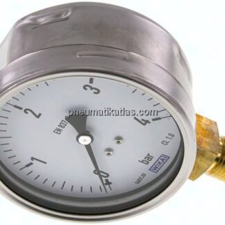 Manometer senkrecht (CrNi/Ms), 100mm, 0 - 4 bar