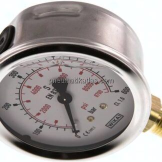 Glycerin-Manometer senkrecht (CrNi/Ms), 63mm, 0 - 600 bar