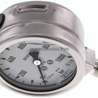 Chemie-Glycerin-Manometer senkrecht, 63mm, 0 - 600 bar