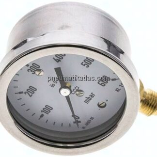 Manometer senkrecht 63mm, 0 - 600 mbar, G 1/4"