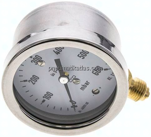 Manometer senkrecht 63mm, 0 - 600 mbar, G 1/4"