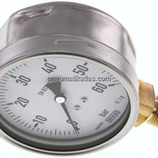 Manometer senkrecht (CrNi/Ms), 100mm, 0 - 60 bar
