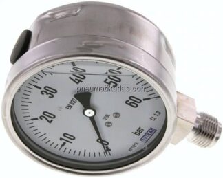 Chemie-Glycerin-Manometer senkrecht,100mm, 0 - 60 bar