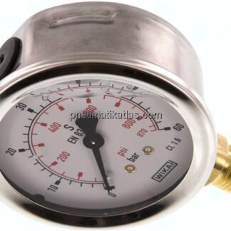 Glycerin-Manometer senkrecht (CrNi/Ms), 63mm, 0 - 60 bar