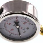 Glycerin-Manometer senkrecht (CrNi/Ms), 63mm, 0 - 60 bar