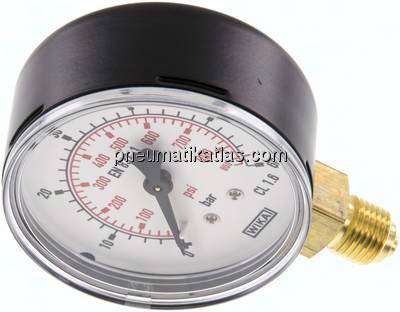 Manometer senkrecht (ST/Ms), 63mm, 0 - 60 bar, G 1/4"