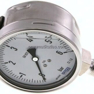Chemie-Glycerin-Manometer senkrecht,100mm, 0 - 6 bar