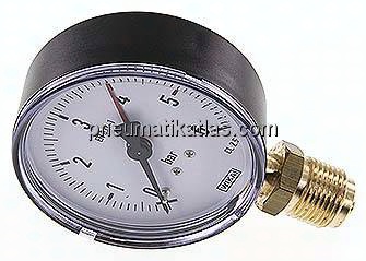 Manometer senkrecht, 80mm, 0 - 6 bar