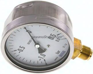 Manometer senkrecht (CrNi/Ms), 100mm, -1 bis 0,6 bar