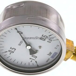 Manometer senkrecht (CrNi/Ms), 100mm, -1 bis 0,6 bar